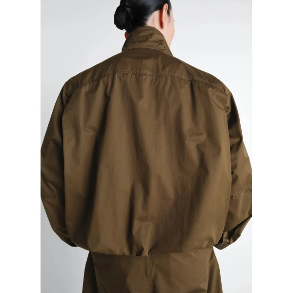 Lemaire Soft Pleated Blouson in Cotton Satin Jacket, view 2