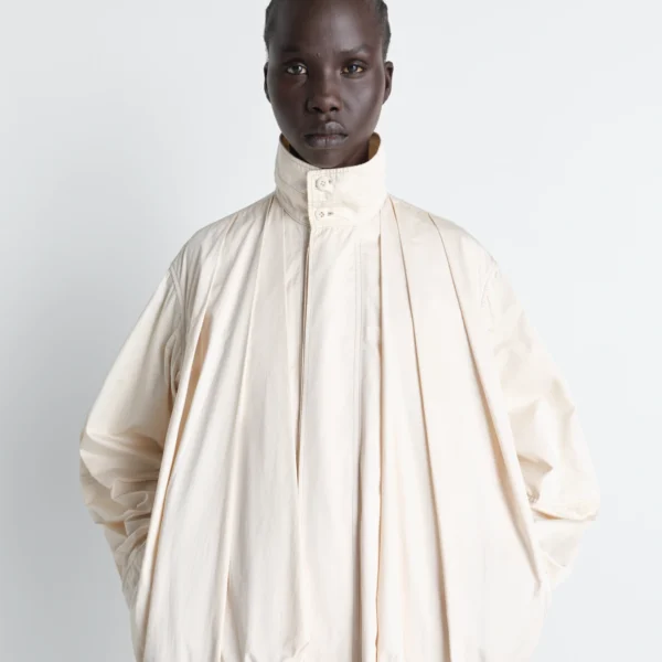 Lemaire Soft Pleated Blouson in Cotton Satin - Jackets - Parisian Minimalist Luxury at Coveti