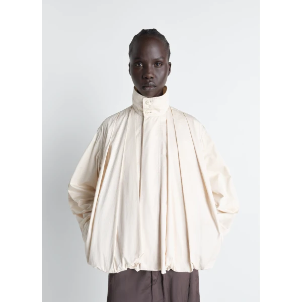 Lemaire Soft Pleated Blouson in Cotton Satin Jacket, view 3