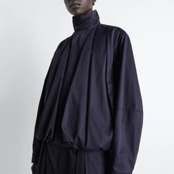 Lemaire Soft Pleated Blouson in Cotton Satin - Jackets - Parisian Minimalist Luxury at Coveti