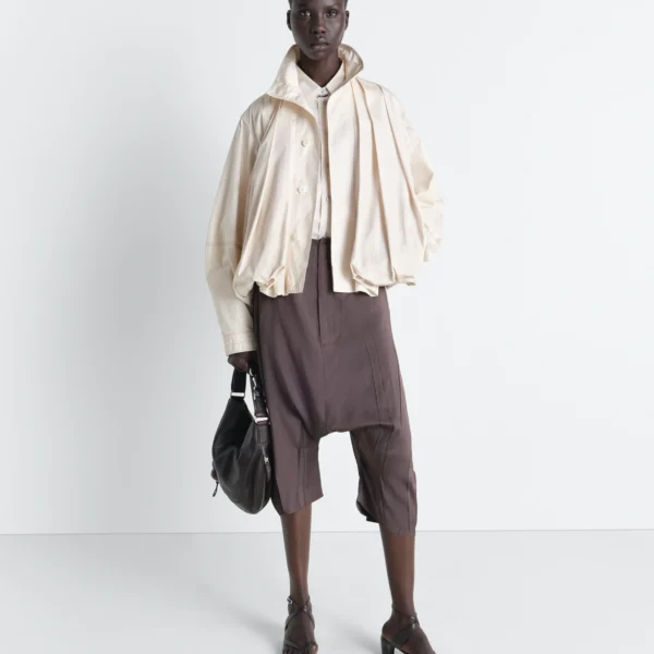 Lemaire Soft Pleated Blouson in Cotton Satin - Jackets - Parisian Minimalist Luxury at Coveti