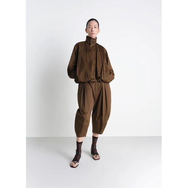 Lemaire Soft Pleated Blouson in Cotton Satin Jacket, view 4