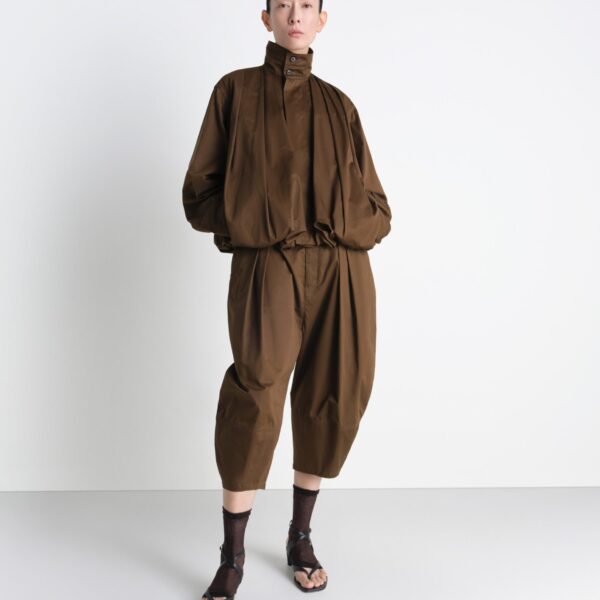Lemaire Soft Pleated Blouson in Cotton Satin - Jackets - Parisian Minimalist Luxury at Coveti