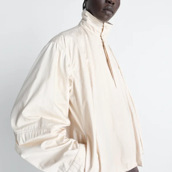 Lemaire Soft Pleated Blouson in Cotton Satin - Jackets - Parisian Minimalist Luxury at Coveti