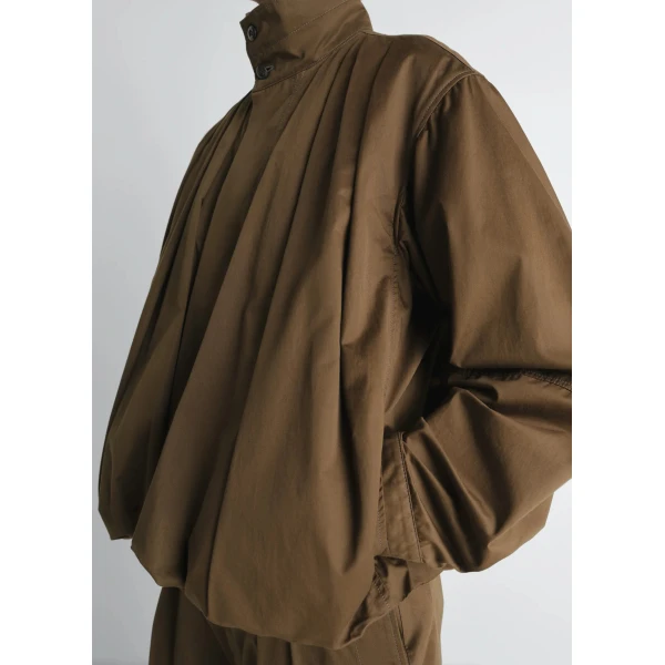 Lemaire Soft Pleated Blouson in Cotton Satin Jacket, view 6