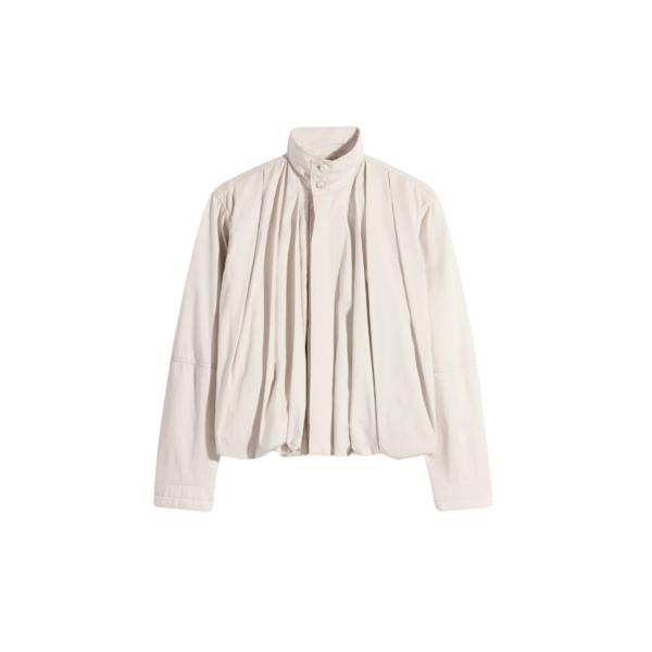 Lemaire Soft Pleated Blouson in Cotton Satin - Jackets - Parisian Minimalist Luxury at Coveti