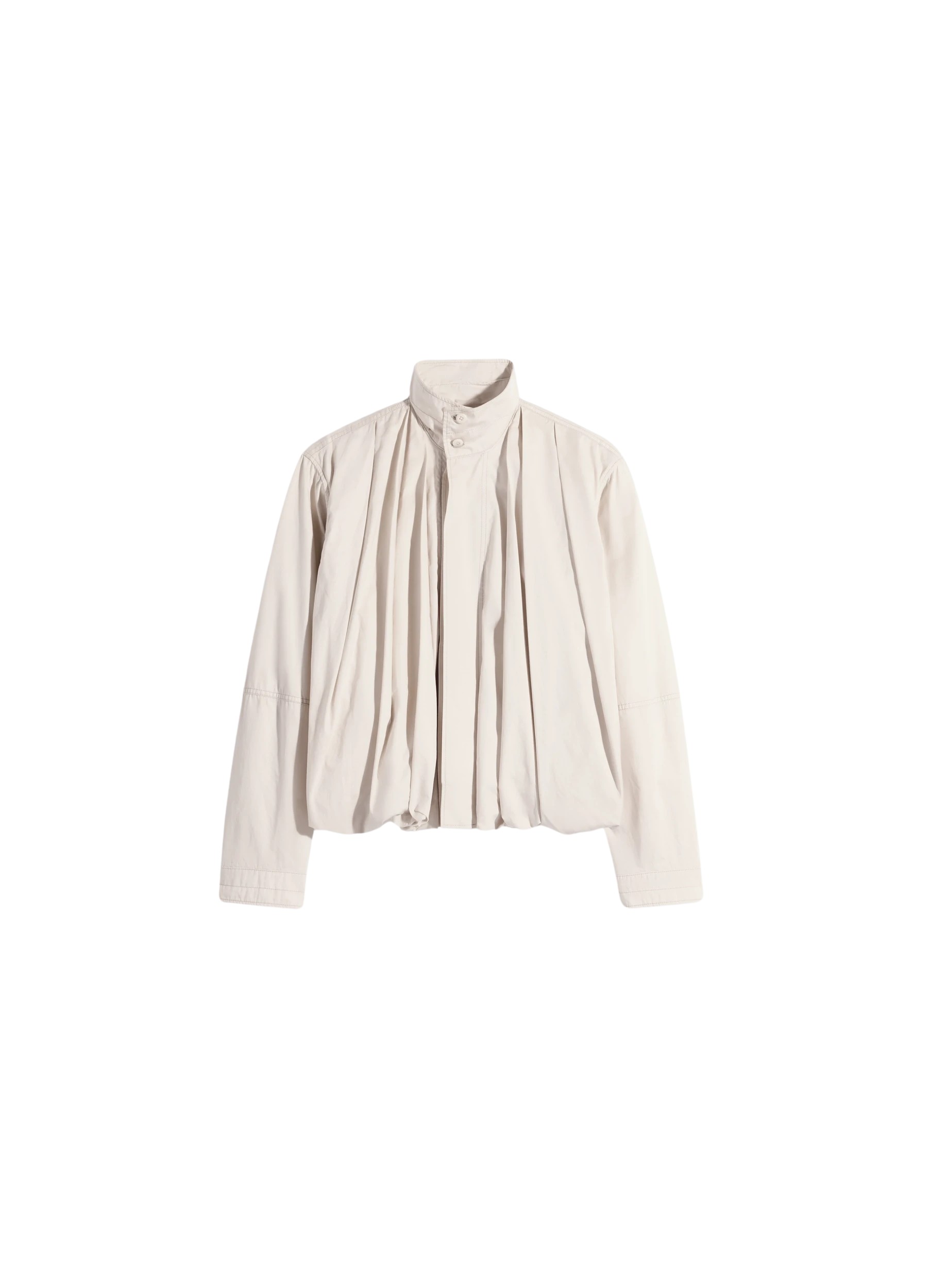 Lemaire Soft Pleated Blouson in Cotton Satin Jacket