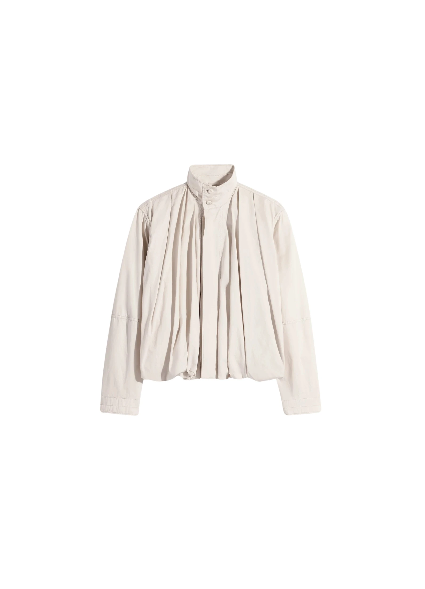 Lemaire-Soft-Pleated-Blouson-in-Cotton-Satin-coveti-638448_nobg Lemaire Soft Pleated Blouson in Cotton Satin - Jackets - Parisian Minimalist Luxury at Coveti