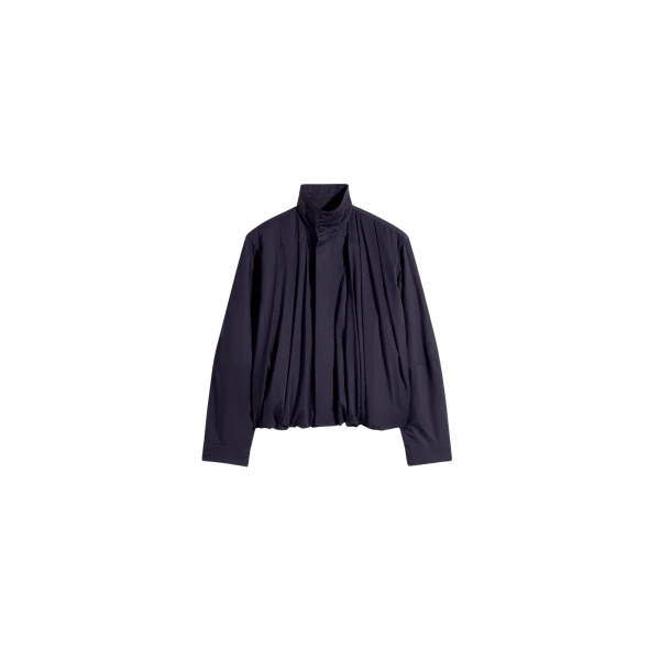 Soft Pleated Blouson in Cotton Satin