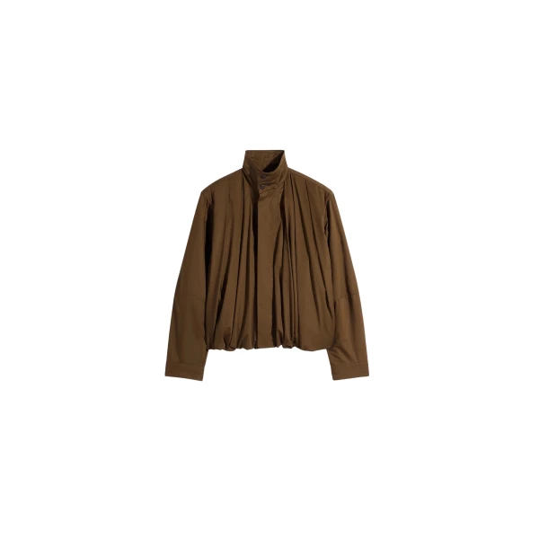 Soft Pleated Blouson in Cotton Satin