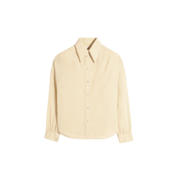 Lemaire Soft Pointed Collar Shirt in Washed Cotton Muslin - Tops - Parisian Minimalist Luxury at Coveti
