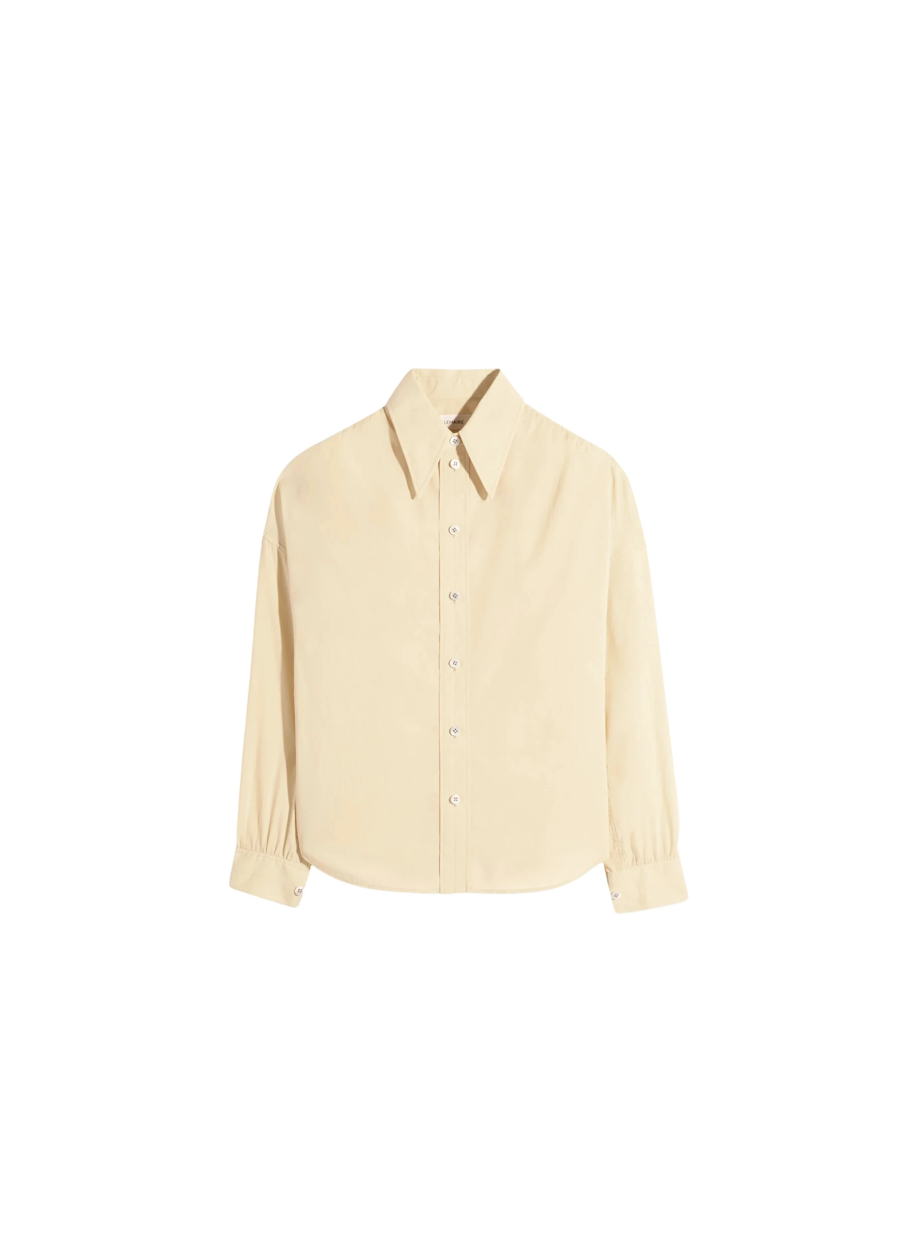 Lemaire-Soft-Pointed-Collar-Shirt-in-Washed-Cotton-Muslin-coveti-196721_nobg Lemaire Soft Pointed Collar Shirt in Washed Cotton Muslin - Tops - Parisian Minimalist Luxury at Coveti