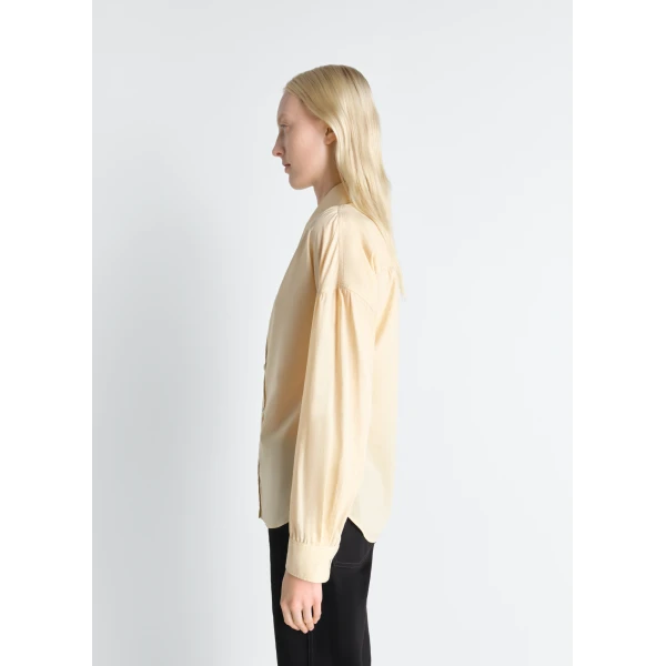 Lemaire Soft Pointed Collar Shirt in Washed Cotton Muslin, view 4