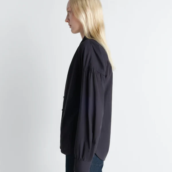 Lemaire Soft Pointed Collar Shirt in Washed Cotton Muslin - Tops - Parisian Minimalist Luxury at Coveti