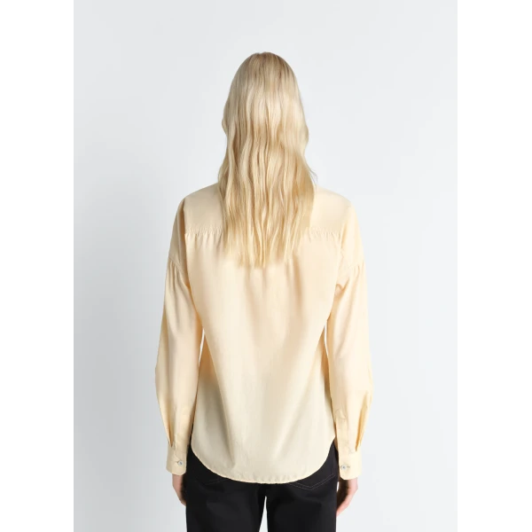 Lemaire Soft Pointed Collar Shirt in Washed Cotton Muslin, view 5