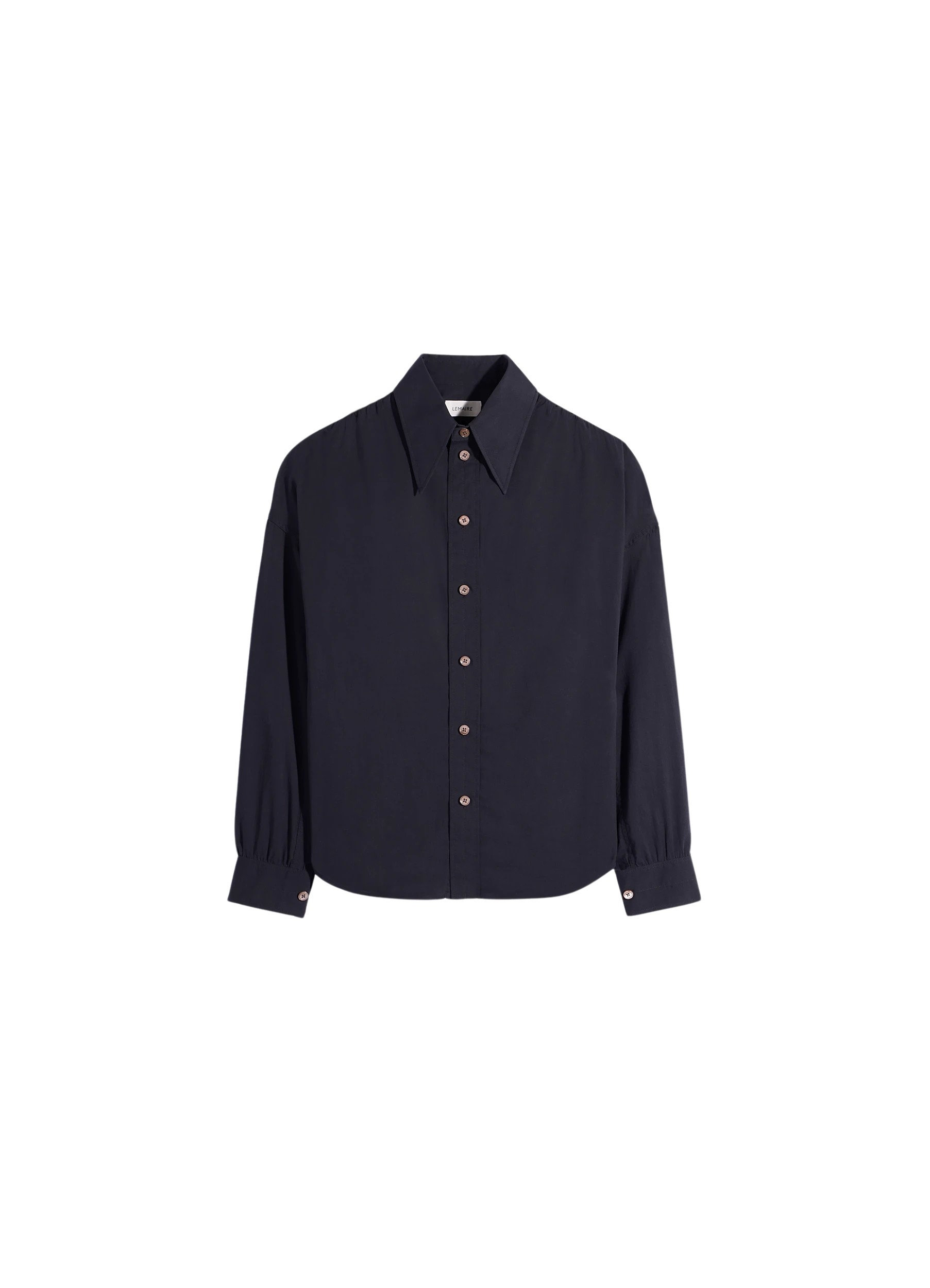 Lemaire Soft Pointed Collar Shirt in Washed Cotton Muslin