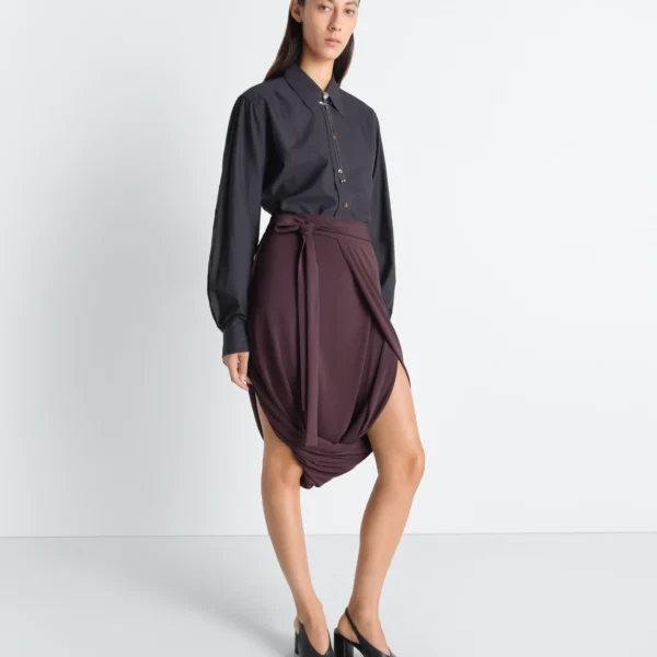 Lemaire Soft Wrap Skirt in Viscose Crepe Jersey - Skirts - Parisian Minimalist Luxury at Coveti