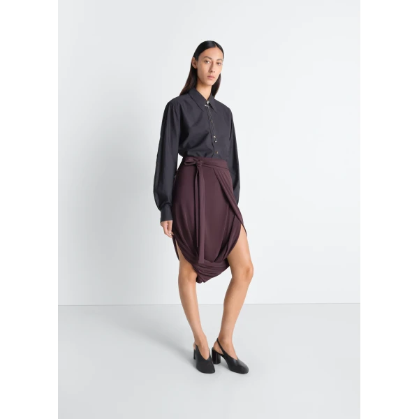 Lemaire Soft Wrap Skirt in Viscose Crepe Jersey, view 3