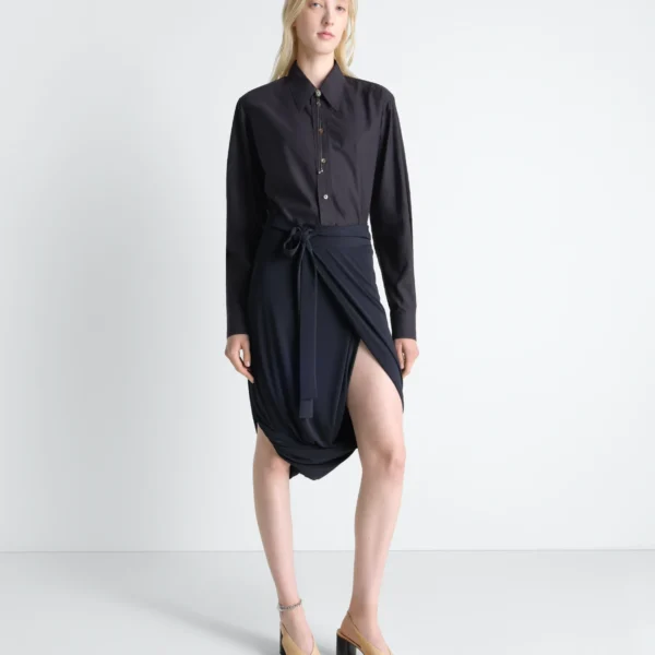 Lemaire Soft Wrap Skirt in Viscose Crepe Jersey - Skirts - Parisian Minimalist Luxury at Coveti