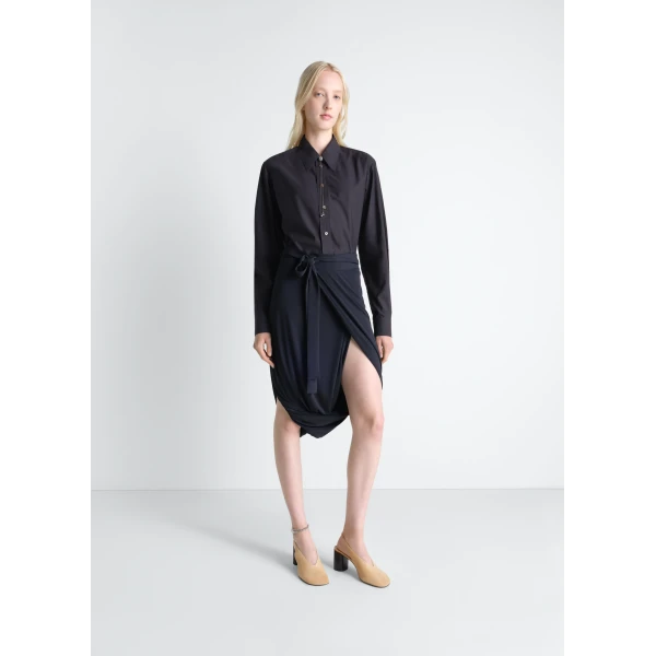 Lemaire Soft Wrap Skirt in Viscose Crepe Jersey, view 3