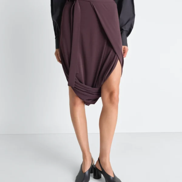 Lemaire Soft Wrap Skirt in Viscose Crepe Jersey - Skirts - Parisian Minimalist Luxury at Coveti