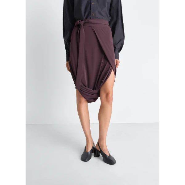 Lemaire Soft Wrap Skirt in Viscose Crepe Jersey, view 4