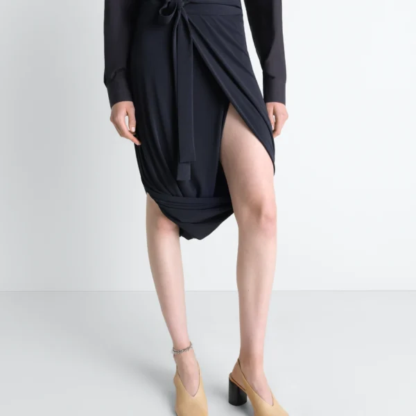 Lemaire Soft Wrap Skirt in Viscose Crepe Jersey - Skirts - Parisian Minimalist Luxury at Coveti