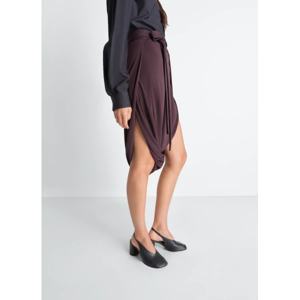 Lemaire Soft Wrap Skirt in Viscose Crepe Jersey, view 5