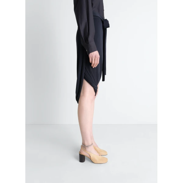 Lemaire Soft Wrap Skirt in Viscose Crepe Jersey, view 5