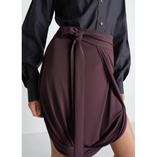 Lemaire Soft Wrap Skirt in Viscose Crepe Jersey, view 6