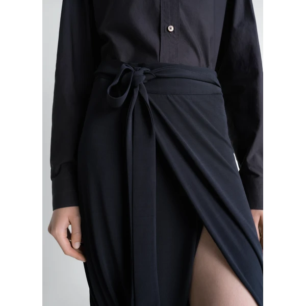 Lemaire Soft Wrap Skirt in Viscose Crepe Jersey, view 6