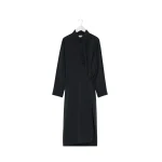 Lemaire Straight Collar Twisted Dress in Dry Silk - Dresses - Parisian Minimalist Luxury at Coveti