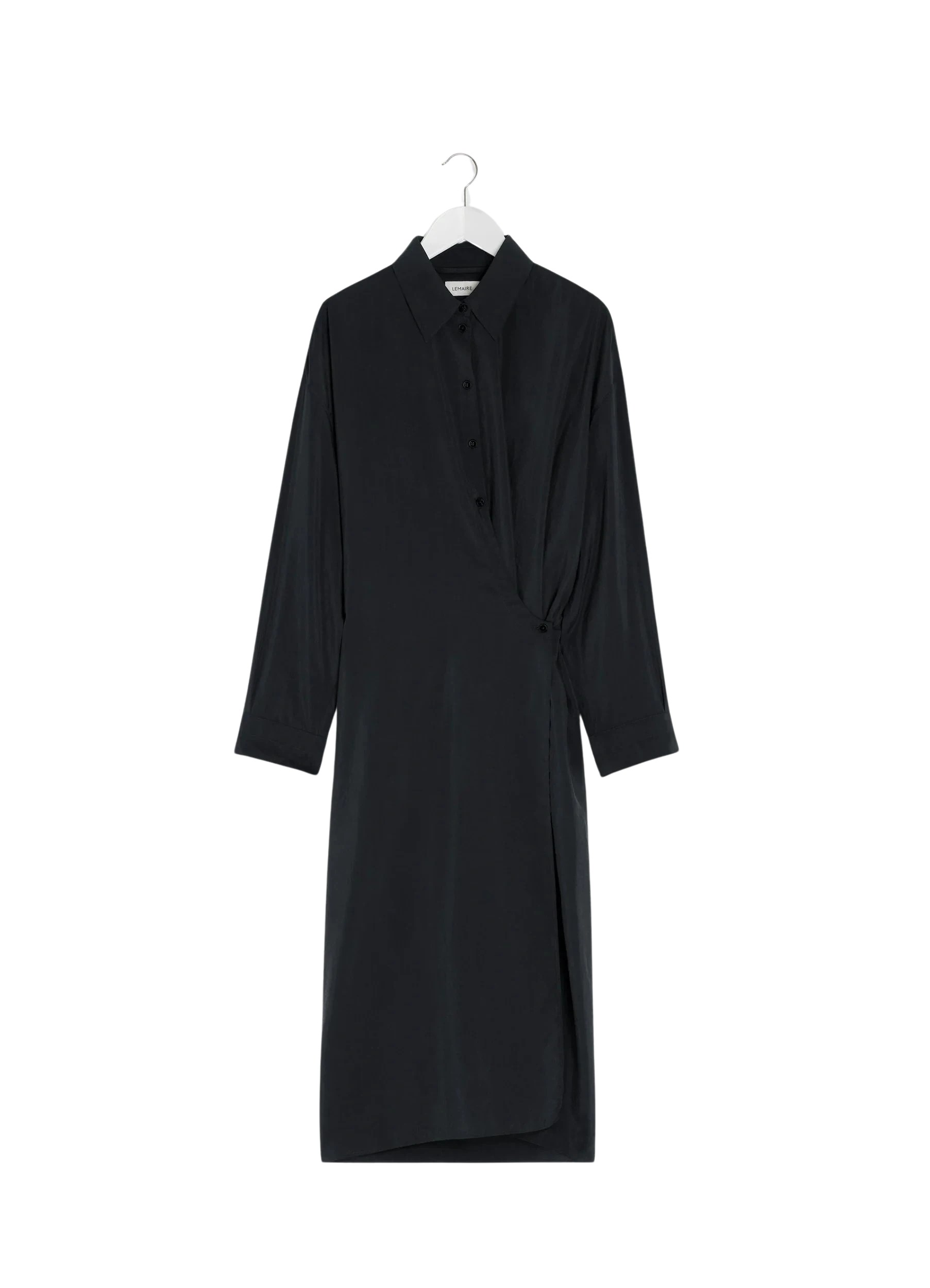Lemaire Straight Collar Twisted Dress in Dry Silk