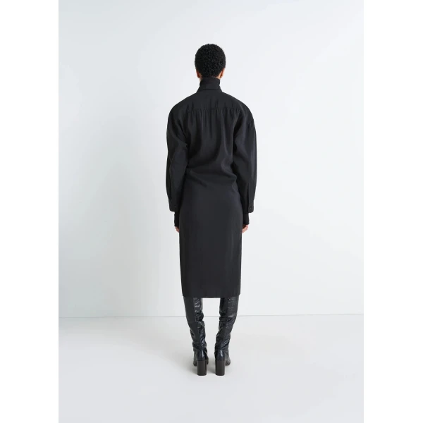 Lemaire Straight Collar Twisted Dress in Dry Silk, view 4