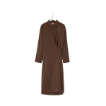 Lemaire Straight Collar Twisted Dress in Dry Silk - Dresses - Parisian Minimalist Luxury at Coveti