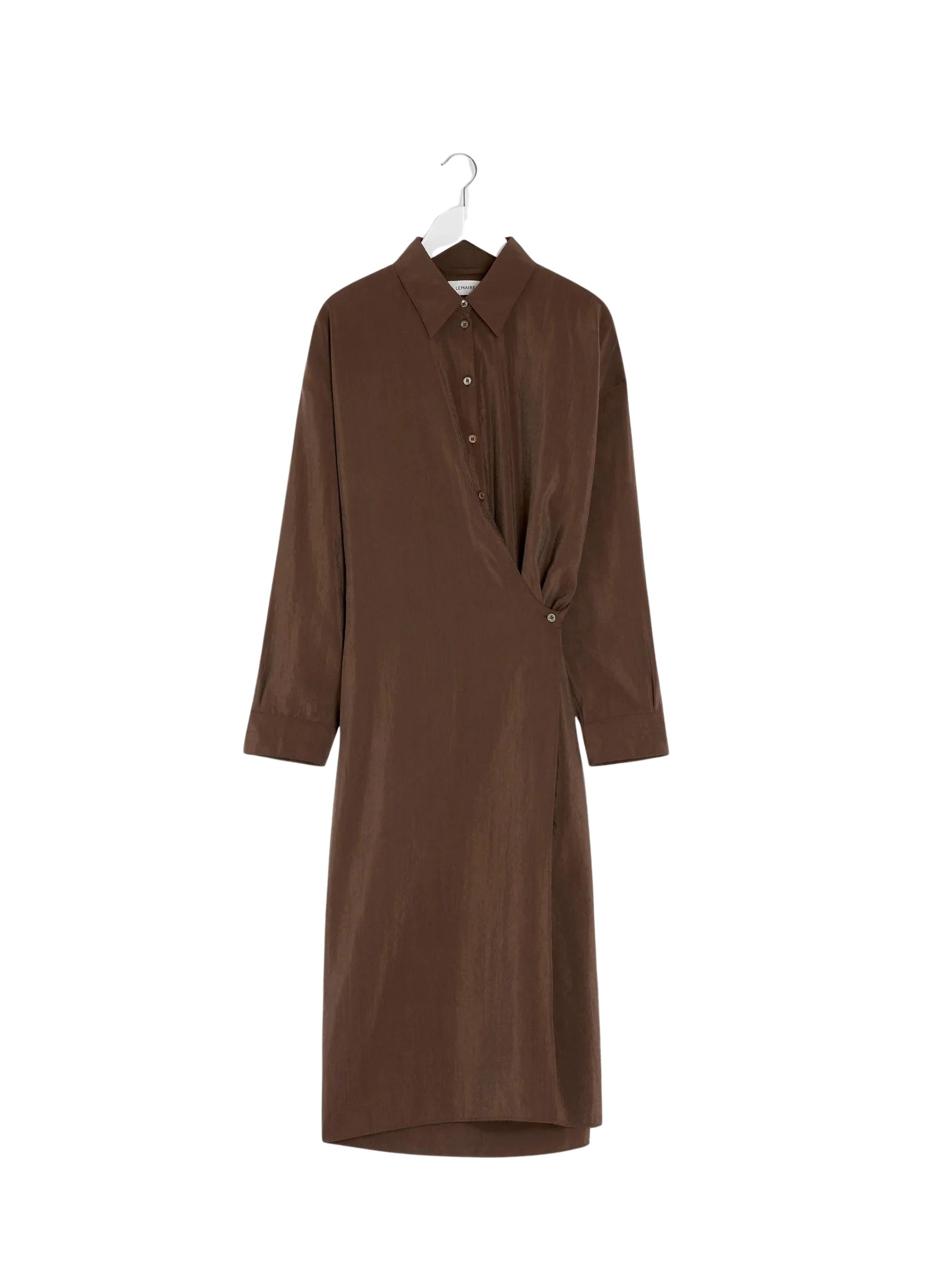 Lemaire Straight Collar Twisted Dress in Dry Silk