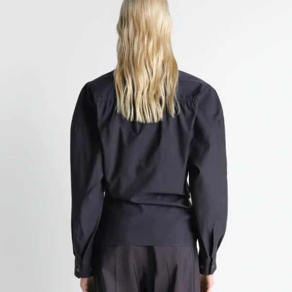 Lemaire Straight Collar Twisted Shirt in Cotton Silk - Tops - Parisian Minimalist Luxury at Coveti