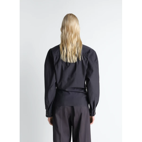 Lemaire Straight Collar Twisted Shirt in Cotton Silk, view 2
