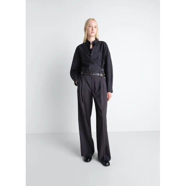 Lemaire Straight Collar Twisted Shirt in Cotton Silk, view 4