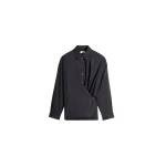 Lemaire Straight Collar Twisted Shirt in Cotton Silk - Tops - Parisian Minimalist Luxury at Coveti