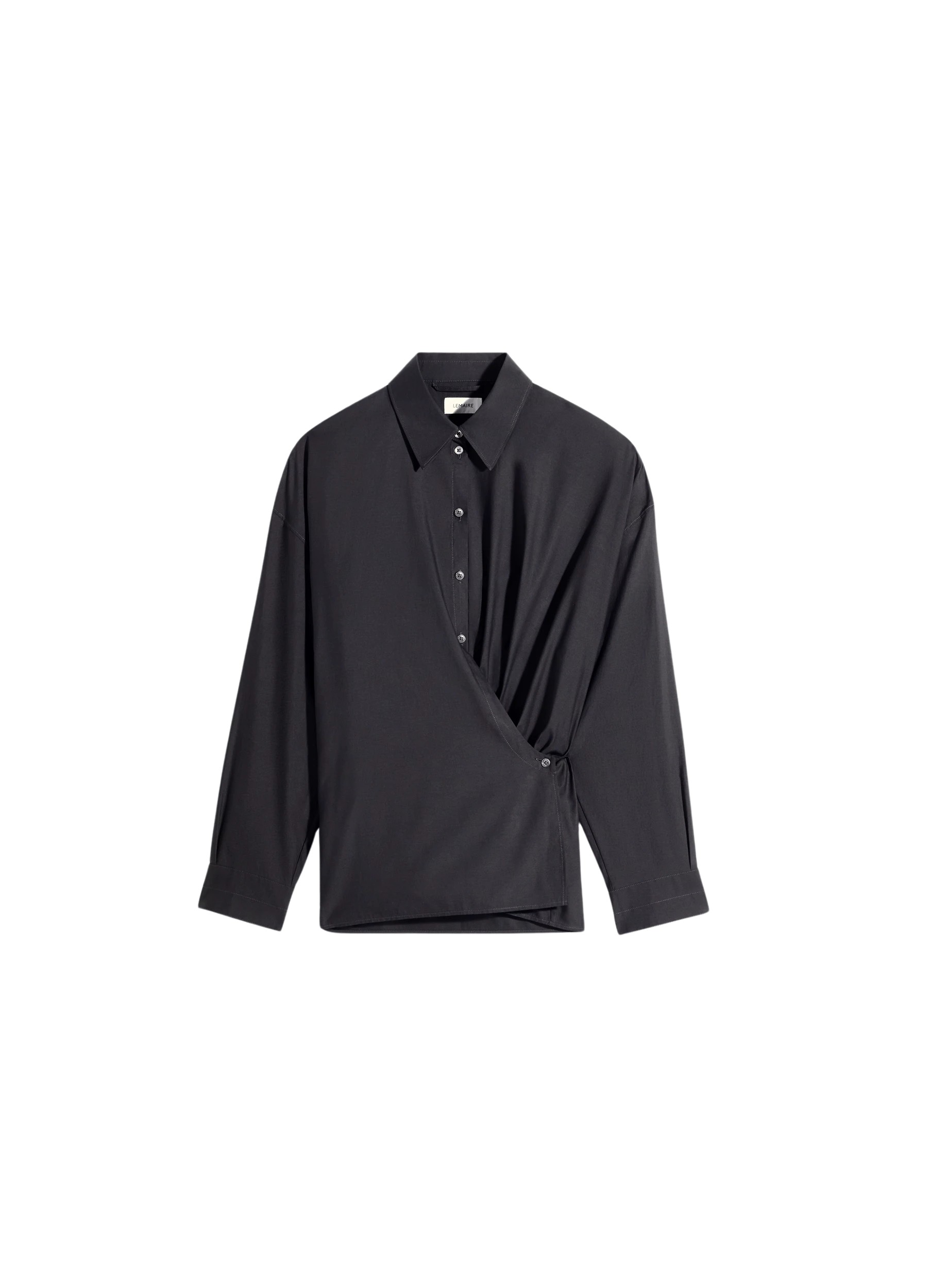 Lemaire Straight Collar Twisted Shirt in Cotton Silk
