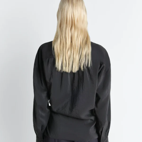 Lemaire Straight Collar Twisted Shirt in Dry Silk - Tops - Parisian Minimalist Luxury at Coveti
