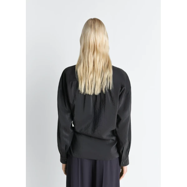 Lemaire Straight Collar Twisted Shirt in Dry Silk, view 2