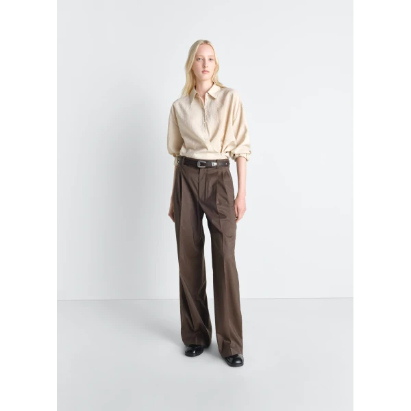 Lemaire Straight Collar Twisted Shirt in Dry Silk, view 3