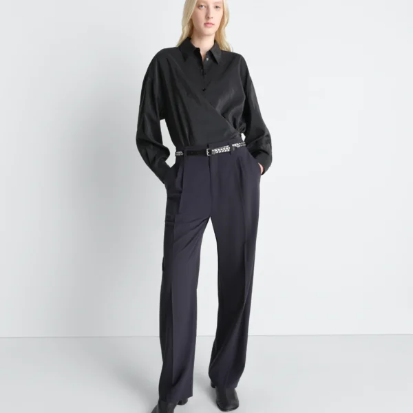 Lemaire Straight Collar Twisted Shirt in Dry Silk - Tops - Parisian Minimalist Luxury at Coveti