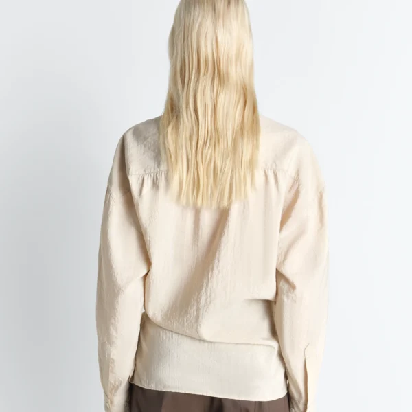 Lemaire Straight Collar Twisted Shirt in Dry Silk - Tops - Parisian Minimalist Luxury at Coveti
