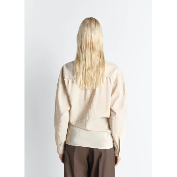 Lemaire Straight Collar Twisted Shirt in Dry Silk, view 5