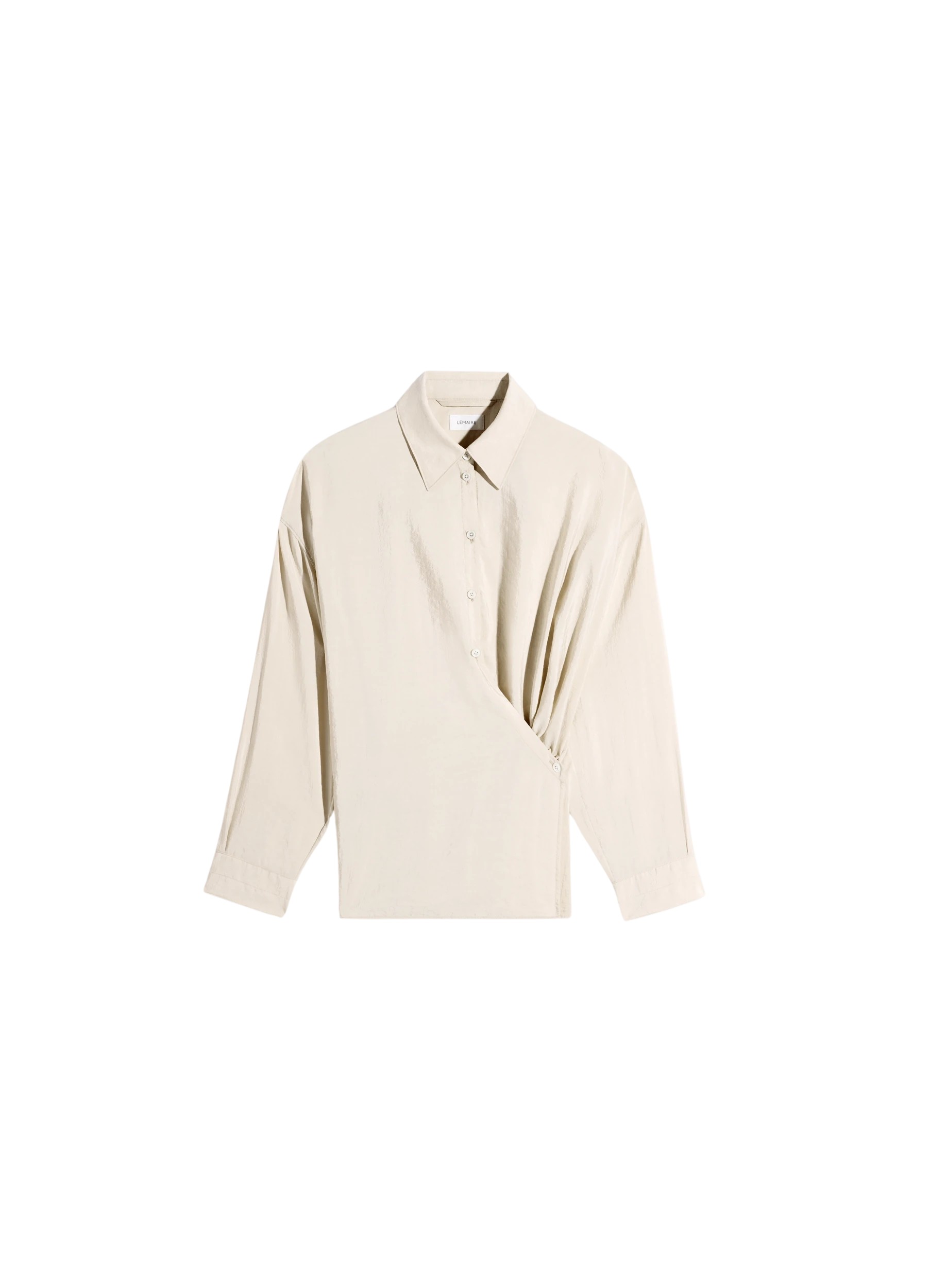 Lemaire Straight Collar Twisted Shirt in Dry Silk