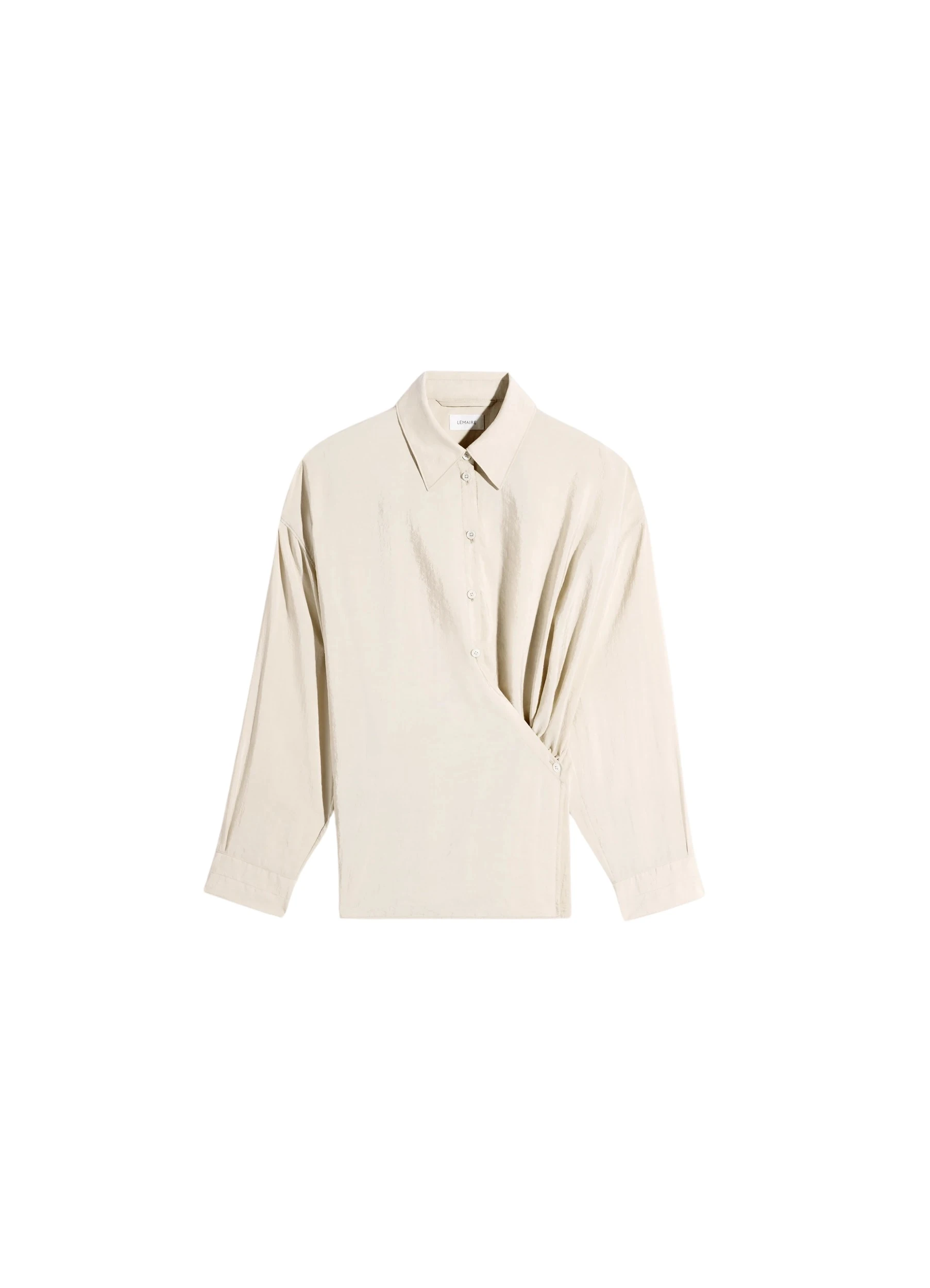 Lemaire-Straight-Collar-Twisted-Shirt-in-Dry-Silk-coveti-628251_nobg Lemaire Straight Collar Twisted Shirt in Dry Silk - Tops - Parisian Minimalist Luxury at Coveti