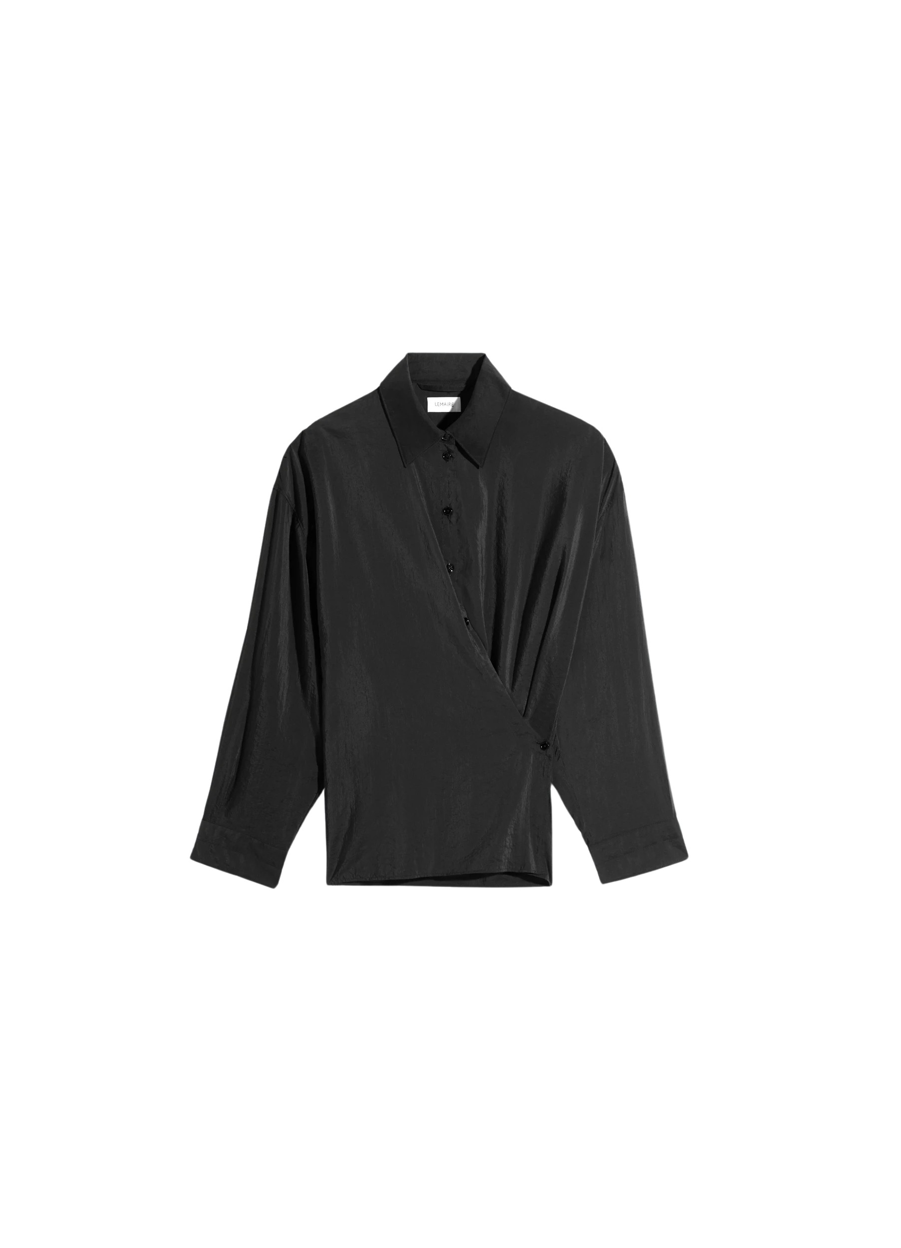 Lemaire Straight Collar Twisted Shirt in Dry Silk